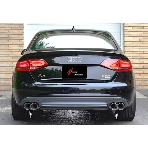 A4 S4 Rear Diffuser Left+Right Double Outputs Matte Grey Surface ABS / 2008-2011