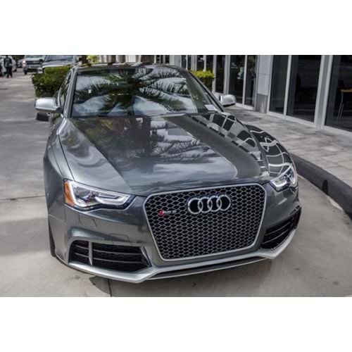A5 B8 FL RS5 Front Grille ABS / 2011-2016 (Chrome Frame + Grey)