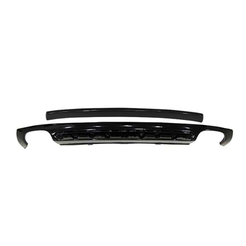 A5 B9 S Line Style Rear Diffuser Left+Right Double Outputs Piano Black Vacuum / 2016-up