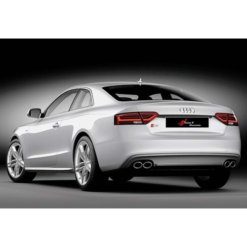A5 B8 FL S5 Rear Diffuser Left+Right Double Outputs Matte Grey Surface ABS / 2011-2016