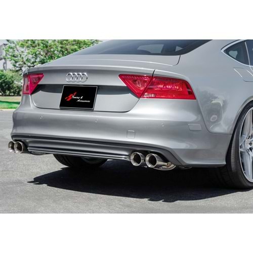 A7 Mk1 FL1 S7 Rear Diffuser Left+Right Double Outputs Dark Grey ABS / 2012-2014
