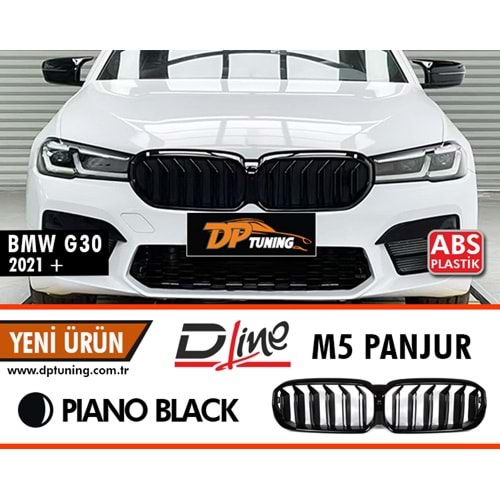 G30 M5 LCI Front Grille Piano Black ABS / 2020-up