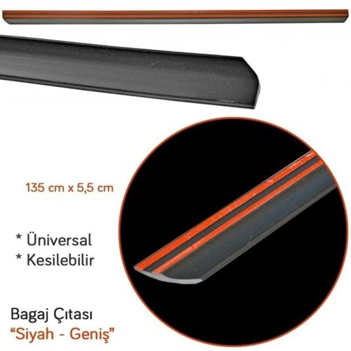 Universal Spoiler Siyah / 135cm x 5,5cm