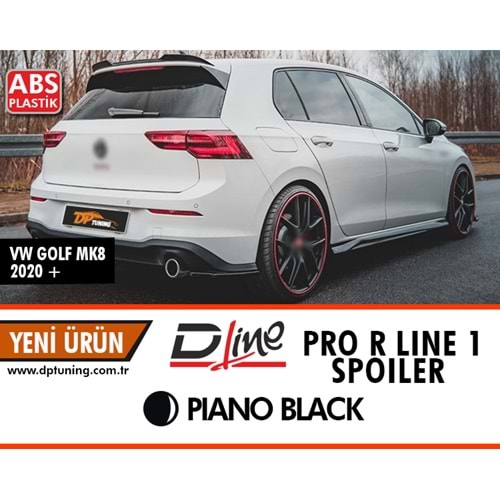 Golf 8 Pro R Line 1 Spoiler Piano Black ABS / 2020 Sonrası