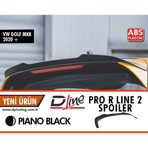 Golf 8 Pro/R-line Style 2 Rear Spoiler Piano Black ABS / 2020 -