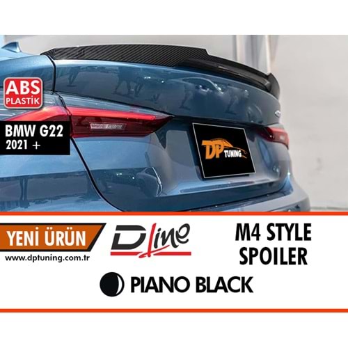 G22 M4 Style Rear Spoiler Piano Black ABS / 2021 After