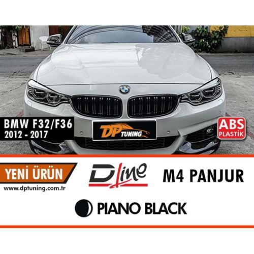 F32 - F33 - F36 M4 Front Grille Piano Black ABS / 2014-2020