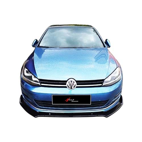 Golf 7 3 Pieces Front Lip Piano Black ABS / 2012-2017