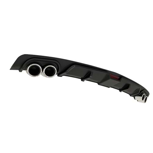 Universal Race A2 Style Rear Diffuser ABS / (Matte Black - Circle Exhaust Tips)