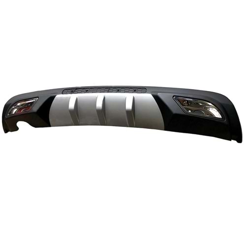 Universal Sport A1 Style Rear Diffuser ABS / (Gray+Matte Black - Square Exhaust Tips )