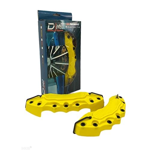 Universal D Line Caliper Cover Front + Rear Set ABS / (With Logo + Yellow)
