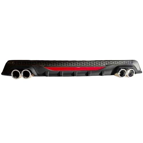 Universal AMG B Style Rear Diffuser ABS / (Grey + Matte Black - Circle Exhaust Tips)