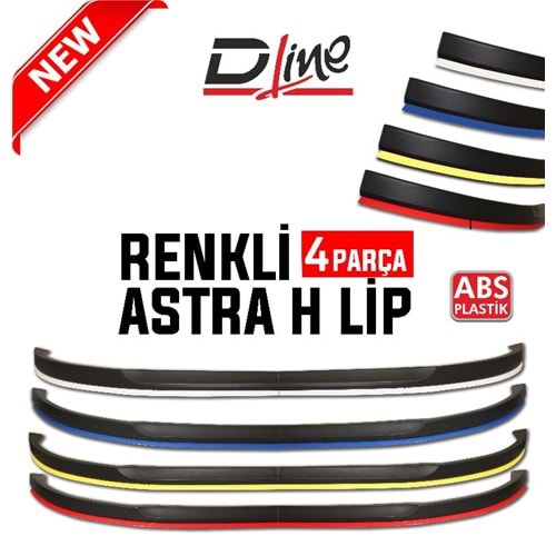 Universal Astra H Style Front Lip Red ABS / 4 Pieces