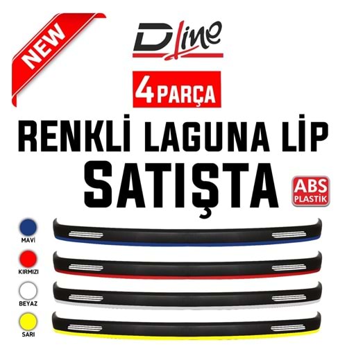 Universal Laguna Style Front Lip Red ABS / 4 Pieces