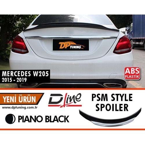 W205 PSM Rear Trunk Spoiler Piano Black ABS / 2014-2019